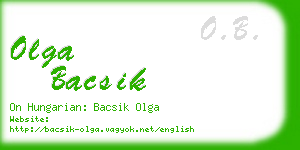 olga bacsik business card